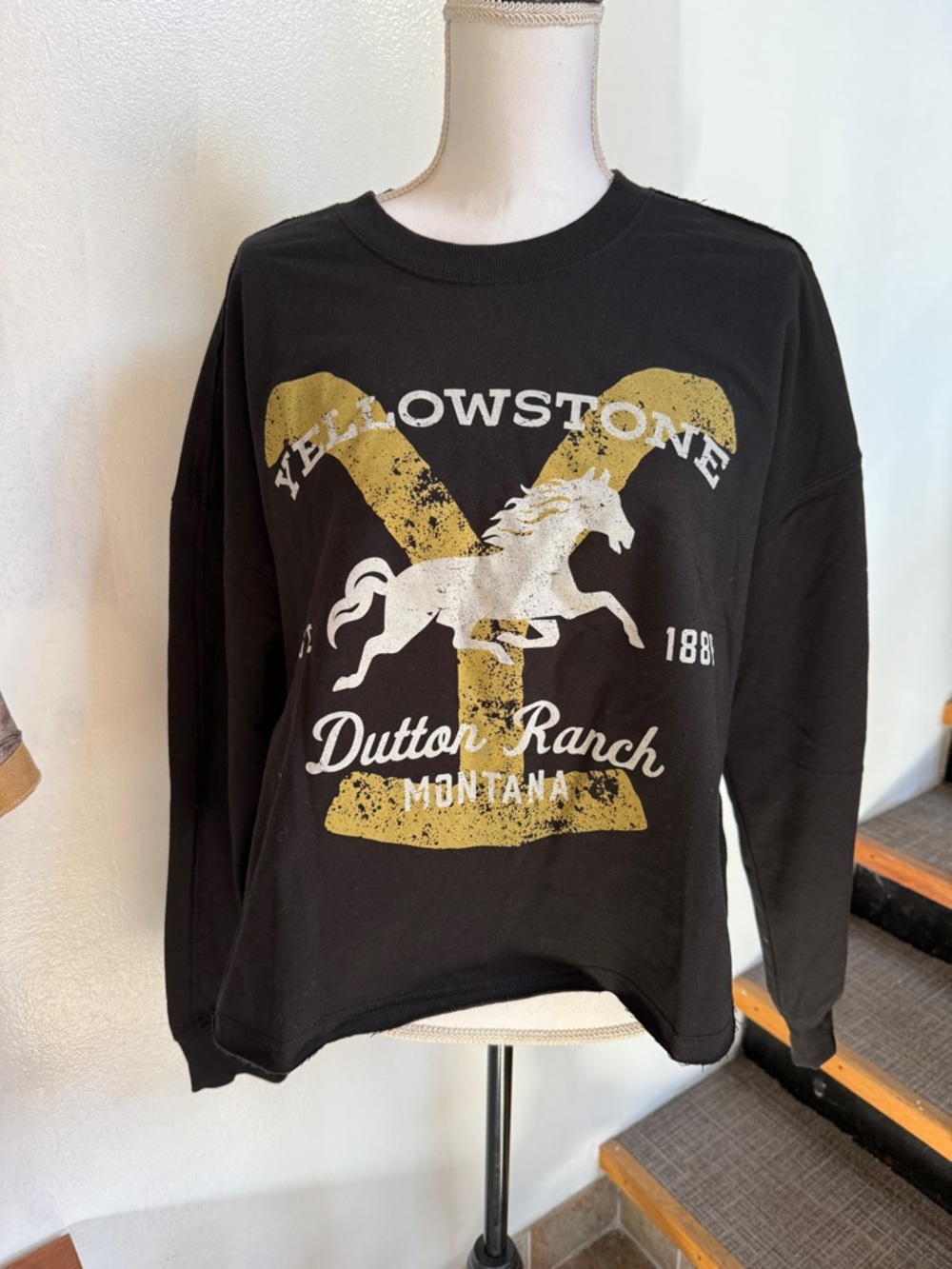Yellowstone Dutton Ranch Black Graphic Sweatshirt